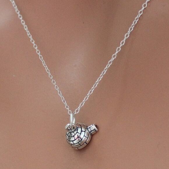 Sterling Silver Oxidized Igloo Charm Necklace - Picture 1 of 5